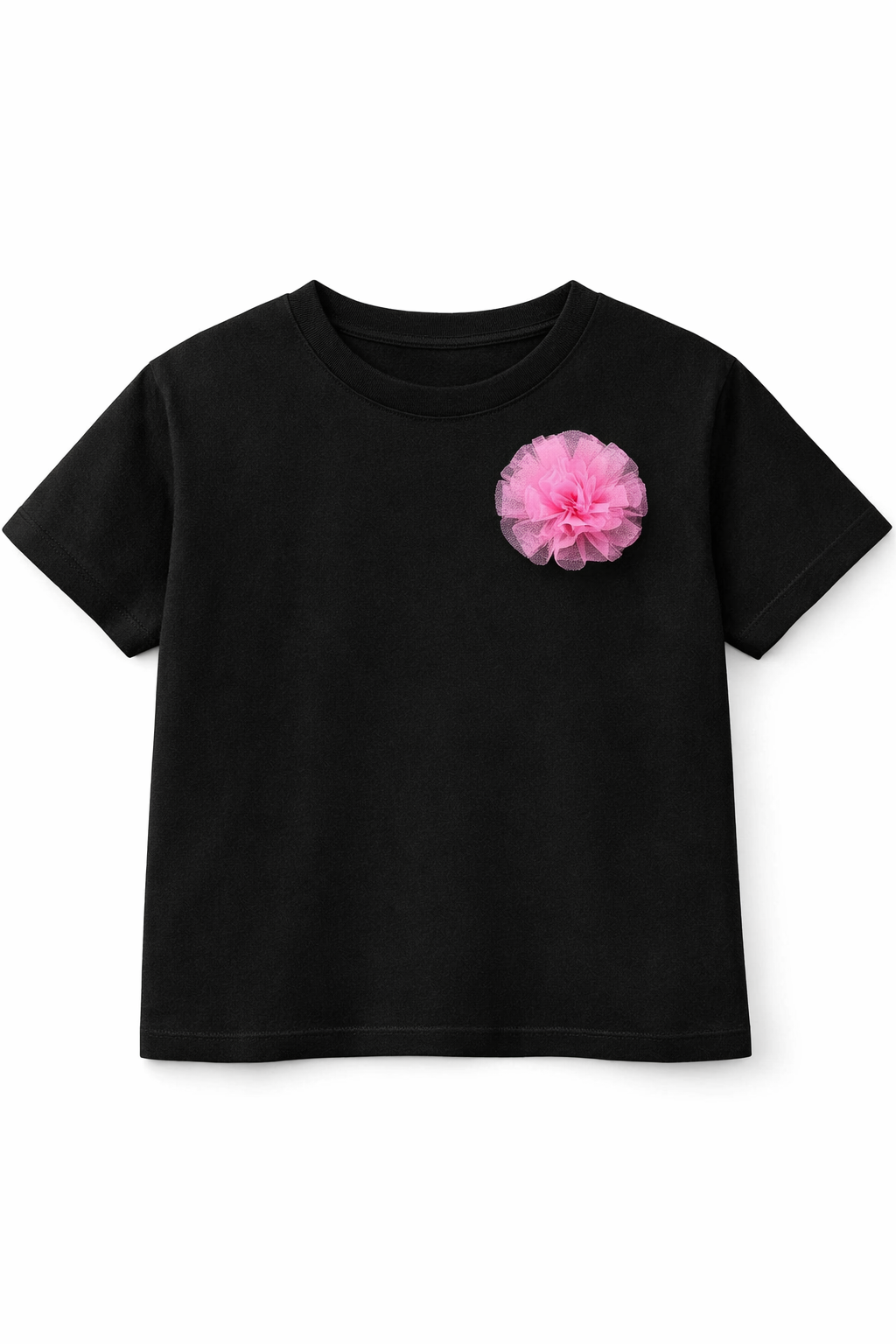 Black - Back printed T Shirt with Bow