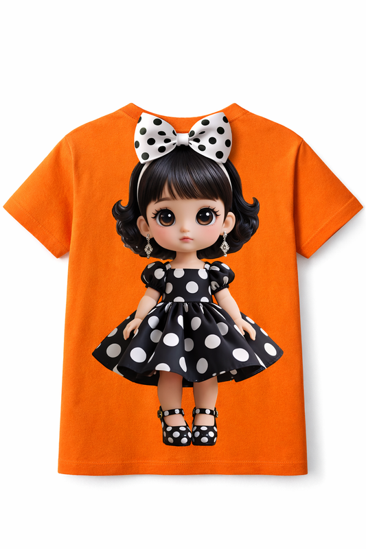 Polka Dot - Back printed T Shirt with Bow