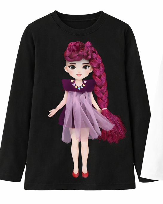 Pink Glam girl - Doll dress and Fushia pink styled hair