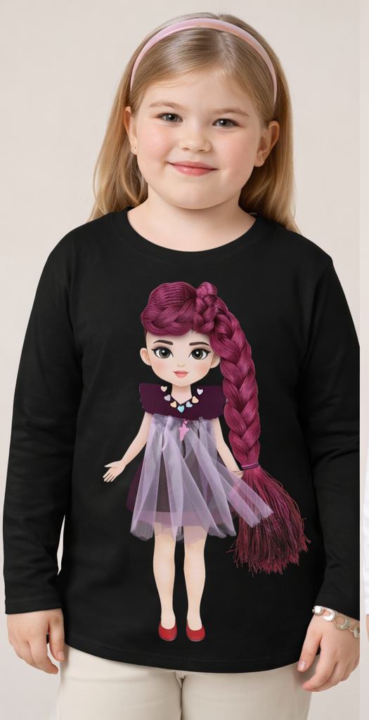 Pink Glam girl - Doll dress and Fushia pink styled hair