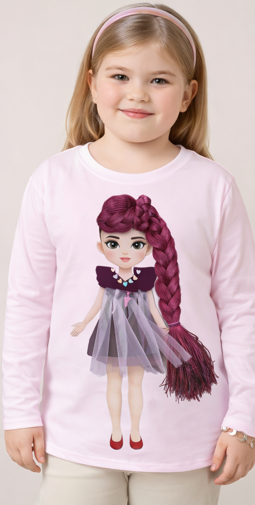 Pink Glam girl - Doll dress and Fushia pink styled hair