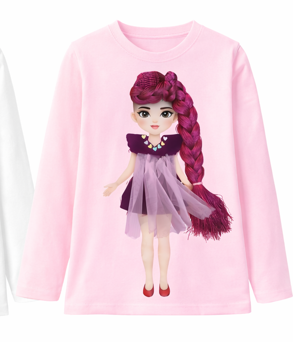 Pink Glam girl - Doll dress and Fushia pink styled hair